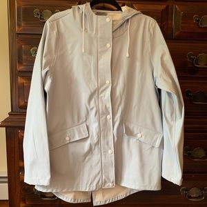 NWOT Blue and White Rain Jacket
